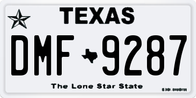 TX license plate DMF9287
