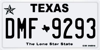 TX license plate DMF9293
