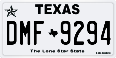 TX license plate DMF9294