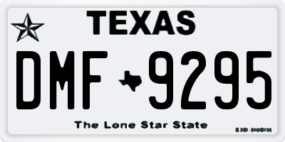 TX license plate DMF9295