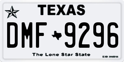 TX license plate DMF9296