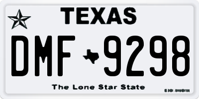 TX license plate DMF9298