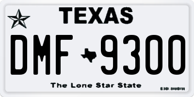 TX license plate DMF9300