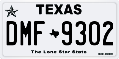 TX license plate DMF9302