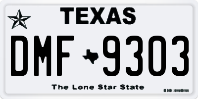 TX license plate DMF9303