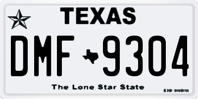 TX license plate DMF9304