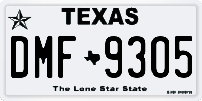 TX license plate DMF9305
