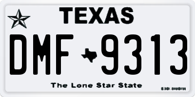 TX license plate DMF9313