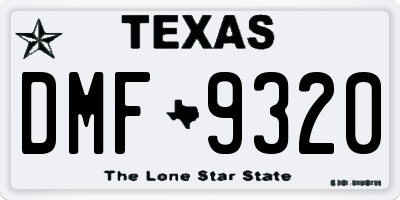 TX license plate DMF9320