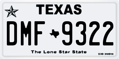 TX license plate DMF9322