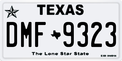 TX license plate DMF9323