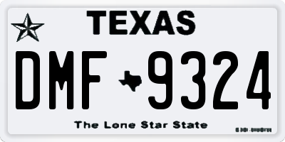 TX license plate DMF9324