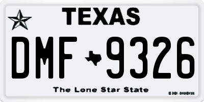 TX license plate DMF9326