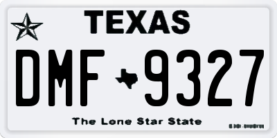 TX license plate DMF9327