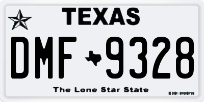 TX license plate DMF9328