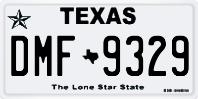 TX license plate DMF9329