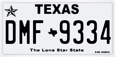 TX license plate DMF9334