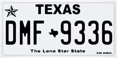 TX license plate DMF9336