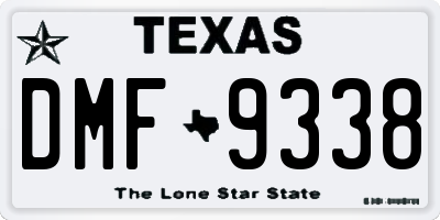 TX license plate DMF9338