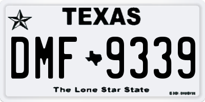 TX license plate DMF9339