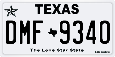 TX license plate DMF9340