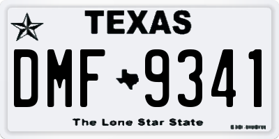 TX license plate DMF9341