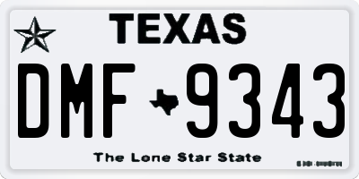 TX license plate DMF9343