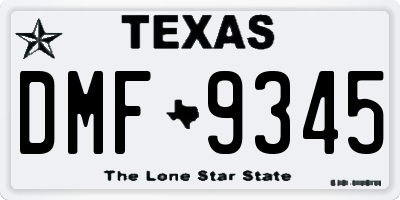 TX license plate DMF9345
