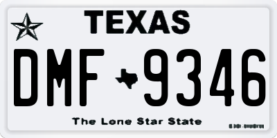 TX license plate DMF9346
