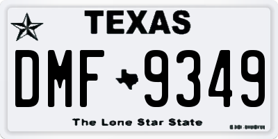 TX license plate DMF9349