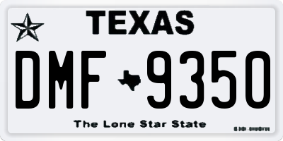 TX license plate DMF9350
