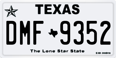 TX license plate DMF9352