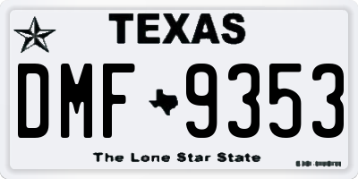 TX license plate DMF9353