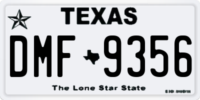 TX license plate DMF9356