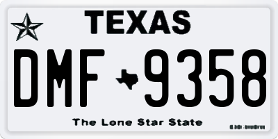 TX license plate DMF9358