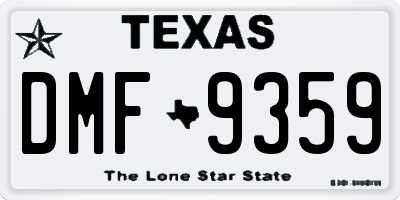 TX license plate DMF9359