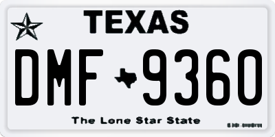 TX license plate DMF9360