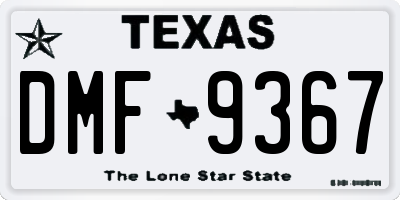 TX license plate DMF9367
