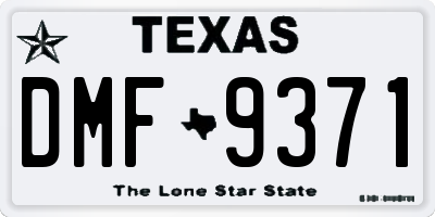 TX license plate DMF9371