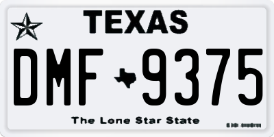 TX license plate DMF9375