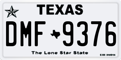 TX license plate DMF9376