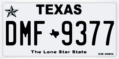 TX license plate DMF9377