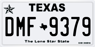 TX license plate DMF9379