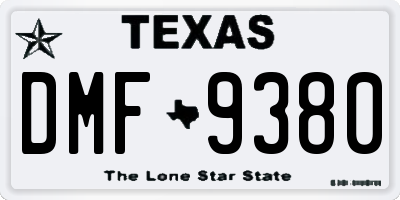 TX license plate DMF9380