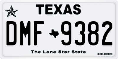 TX license plate DMF9382