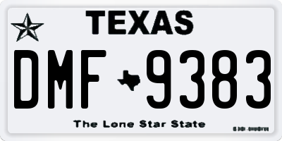 TX license plate DMF9383