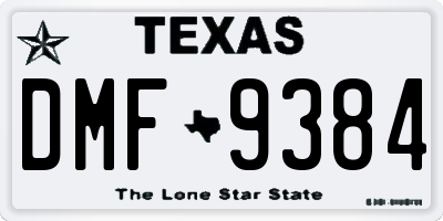 TX license plate DMF9384