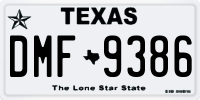 TX license plate DMF9386
