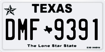 TX license plate DMF9391