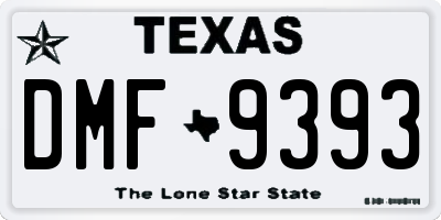 TX license plate DMF9393